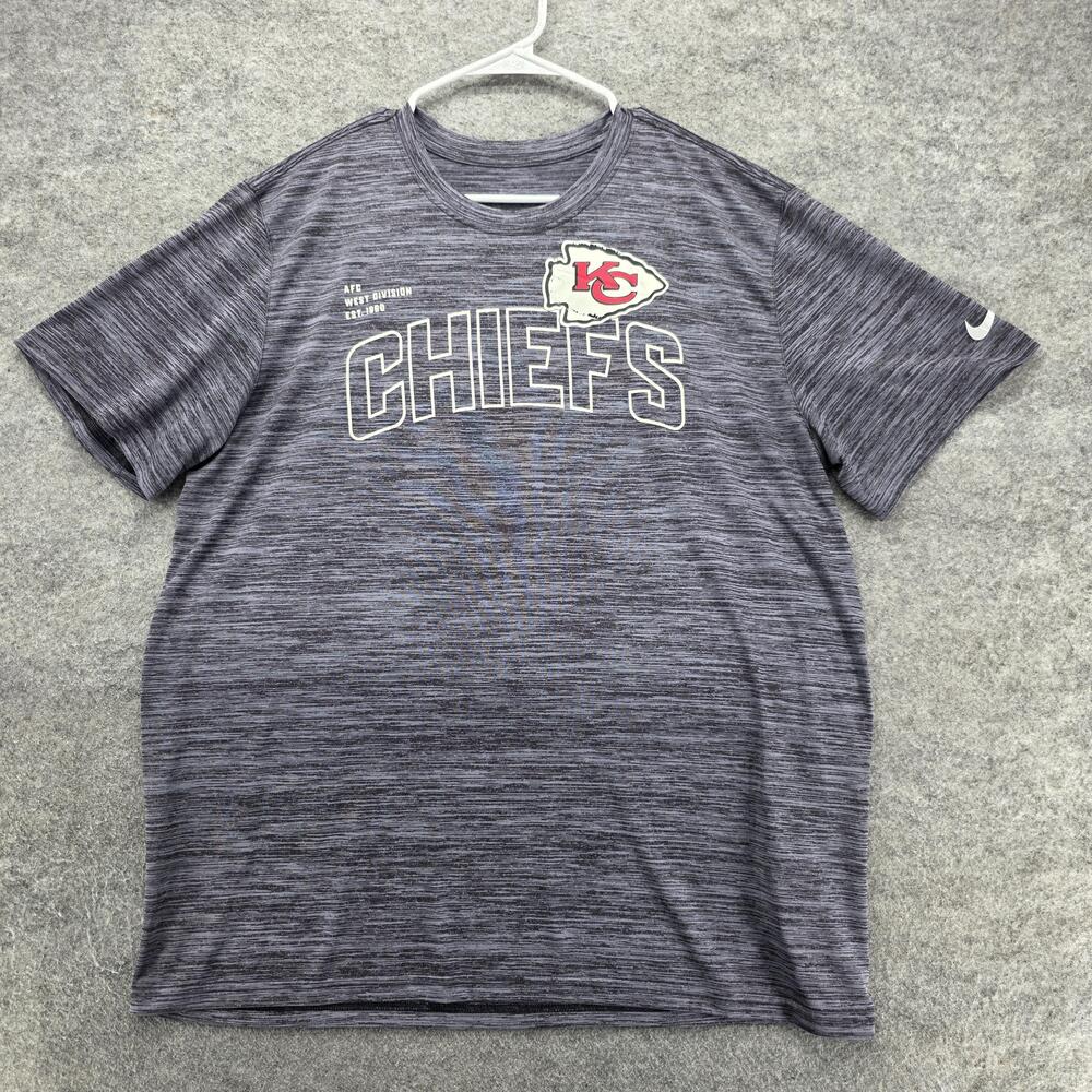 Kansas City Chiefs Shirt Mens XL Gray NFL Football Nike Dri-FIT Lightweight
